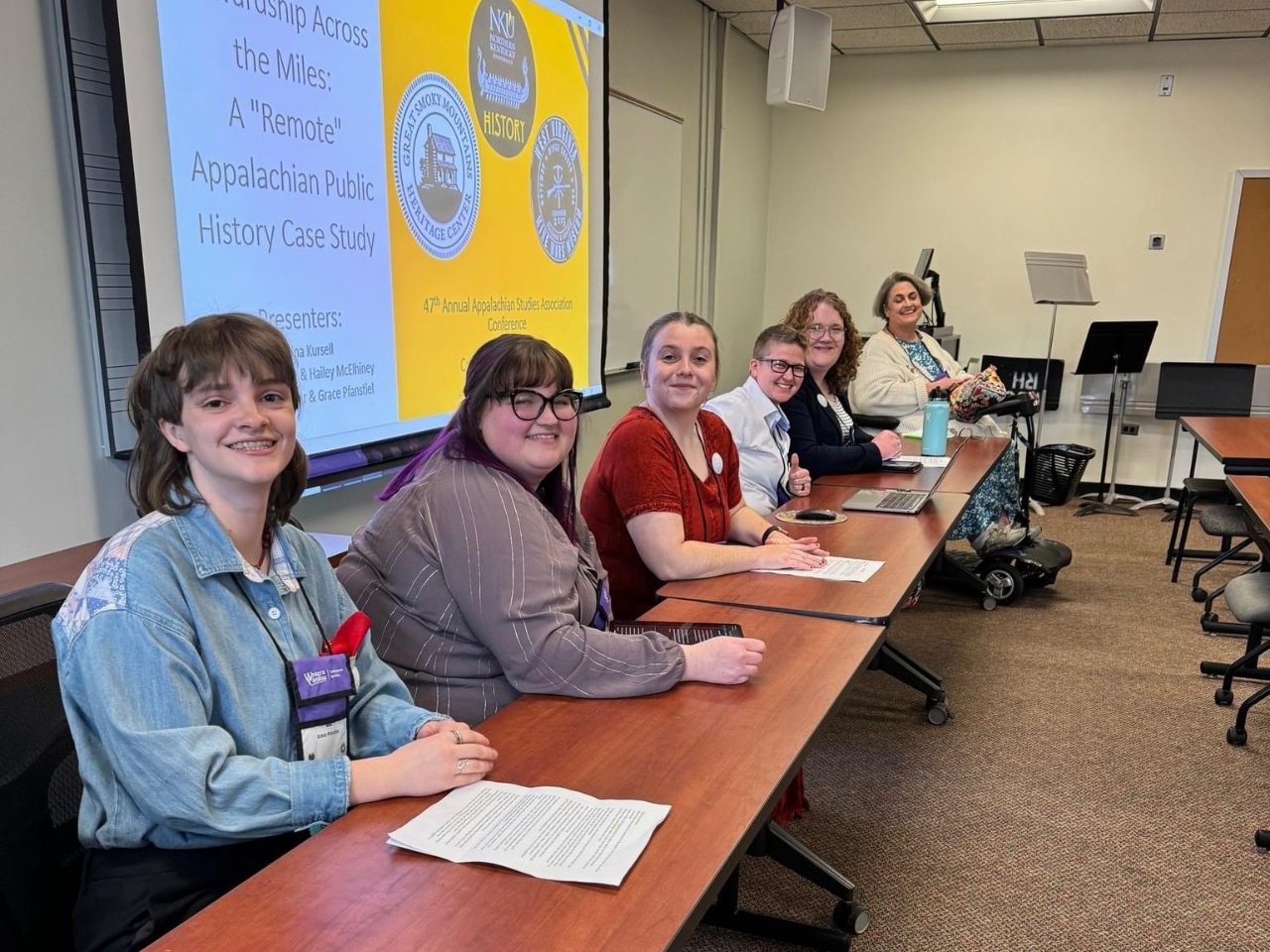 Students presenting at conference